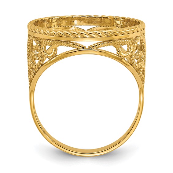 Gold Coin Bezel Ring