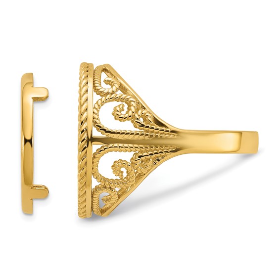 Gold Coin Bezel Ring