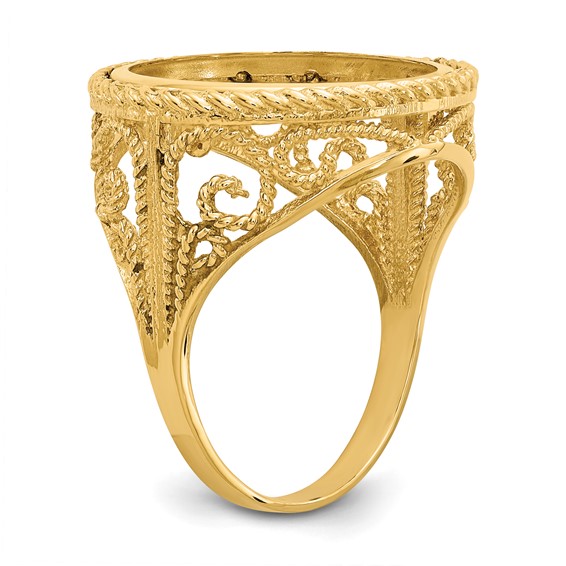 Gold Coin Bezel Ring