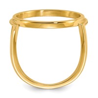 Wideband Distinguished Coin Jewelry 14K Yellow Gold Ladies' Polished and Diamond-cut 16.5mm Coin Bezel Ring view 2