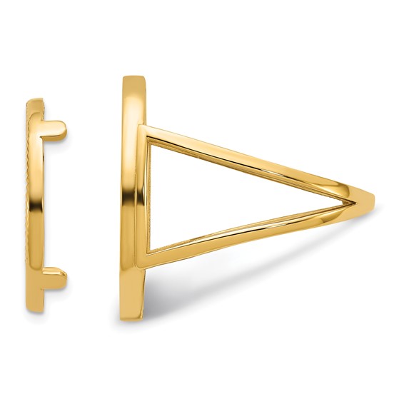 Wideband Distinguished Coin Jewelry 10k Ladies' Polished and Diamond-cut 16.5mm Coin Bezel Ring