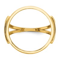Wideband Distinguished Coin Jewelry 14K Yellow Gold Ladies' Polished and Diamond-cut 16.5mm Coin Bezel Ring view 4