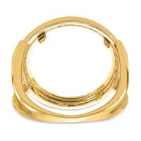 Wideband Distinguished Coin Jewelry 14K Yellow Gold Ladies' Polished and Diamond-cut 16.5mm Coin Bezel Ring view 5