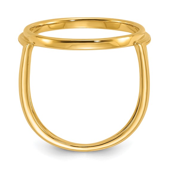 Wideband Distinguished Coin Jewelry 14k Ladies' Polished 16.5mm Coin Bezel Ring