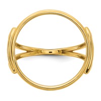 Wideband Distinguished Coin Jewelry 14K Yellow Gold Ladies' Polished 16.5mm Coin Bezel Ring view 4