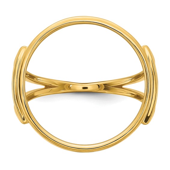 Wideband Distinguished Coin Jewelry 14k Ladies' Polished 16.5mm Coin Bezel Ring