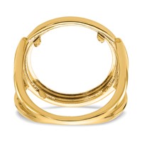 Wideband Distinguished Coin Jewelry 14K Yellow Gold Ladies' Polished 16.5mm Coin Bezel Ring view 5