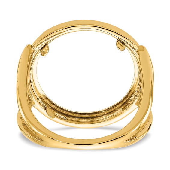 Wideband Distinguished Coin Jewelry 14k Ladies' Polished 16.5mm Coin Bezel Ring