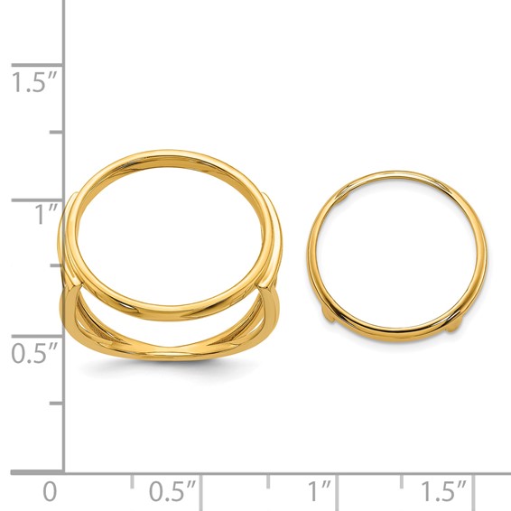 Wideband Distinguished Coin Jewelry 14k Ladies' Polished 16.5mm Coin Bezel Ring