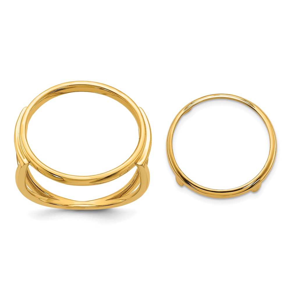 Wideband Distinguished Coin Jewelry 14k Ladies' Polished 16.5mm Coin Bezel Ring (CR13/10AE)