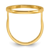 Wideband Distinguished Coin Jewelry 14K Yellow Gold Ladies' Polished and Diamond-cut Ring with Filigree Sides and Beaded Top 16.5mm Coin Bezel view 2