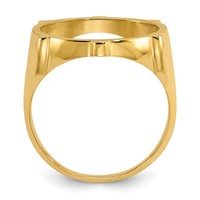 Wideband Distinguished Coin Jewelry 14K Yellow Gold Men's Polished and Diamond-cut Fluted 16.5mm Coin Bezel Ring view 2
