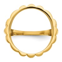 Wideband Distinguished Coin Jewelry 14K Yellow Gold Ladies' Polished and Diamond-cut Fluted 16.5mm Coin Bezel Ring view 4