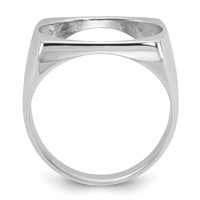 Wideband Distinguished Coin Jewelry 14K White Gold Men's Polished Square Shaped 16.5mm Coin Bezel Ring view 2