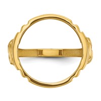 Wideband Distinguished Coin Jewelry 14K Yellow Gold Men's Polished Ring with Horse Sides 16.5mm Coin Bezel view 4