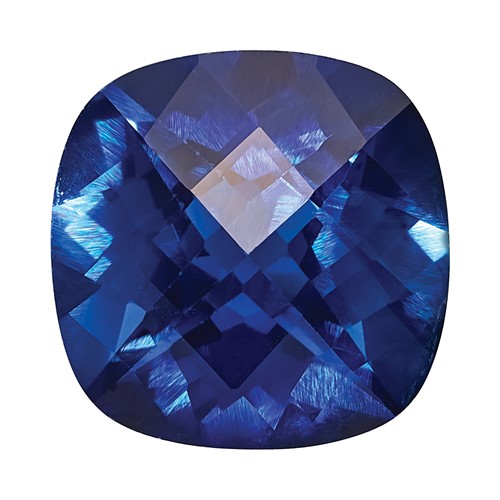 Created Blue Sapphire 4mm Antique Cushion Checkerboard