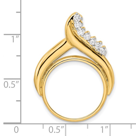 14k Diamond Teardrop Prong Coin Bezel Chain Slide