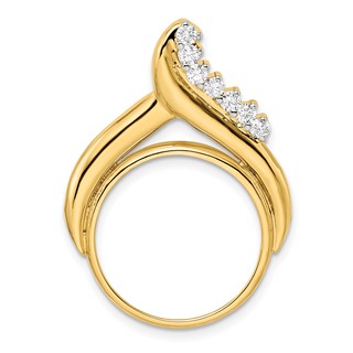 14k Diamond Teardrop Prong Coin Bezel Chain Slide