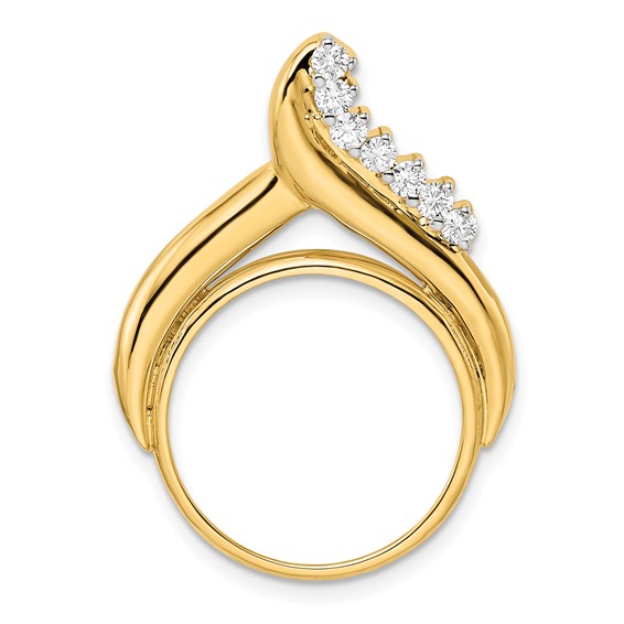 14k Diamond Teardrop Prong Coin Bezel Chain Slide