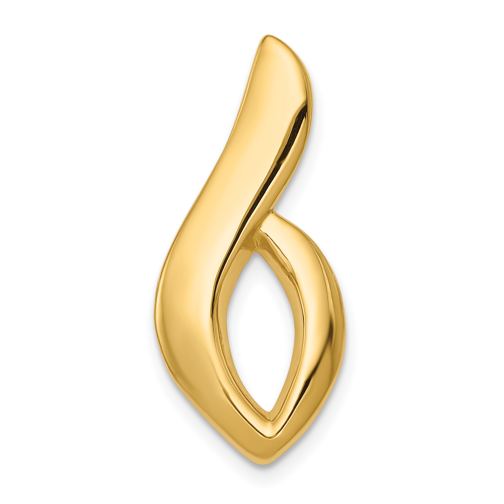 14K Polished Slide Fits up to 6mm Regular/8mm Fancy or Reversible Omega (CS23)