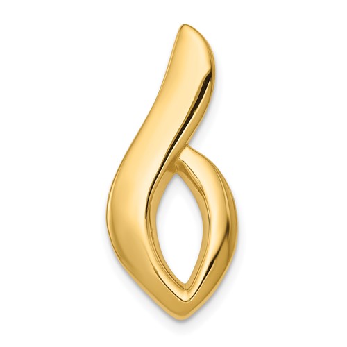 14K Yellow Gold Polished Slide Fits Up to 6mm Regular 8mm Fancy Or Reversible Omega