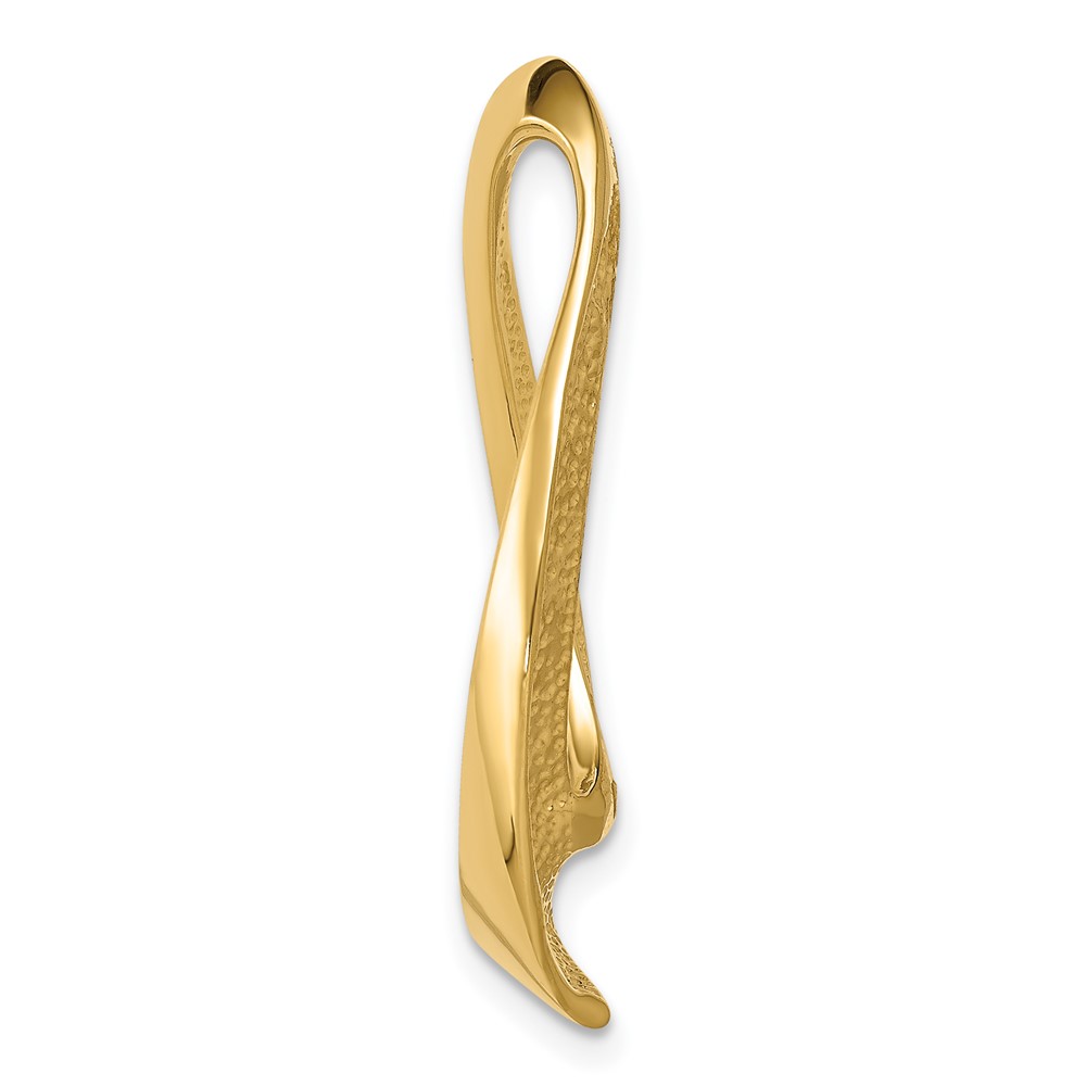14k Polished Slide Fits up to 8mm Regular/10mm Fancy or Reversible Omega (CS31)