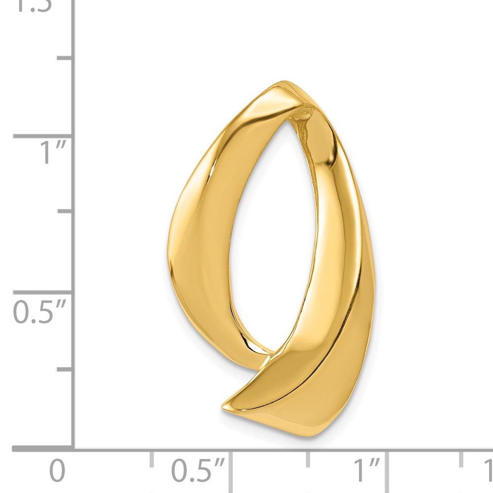 14k Polished Slide Fits up to 8mm Regular/10mm Fancy or Reversible Omega (CS31)