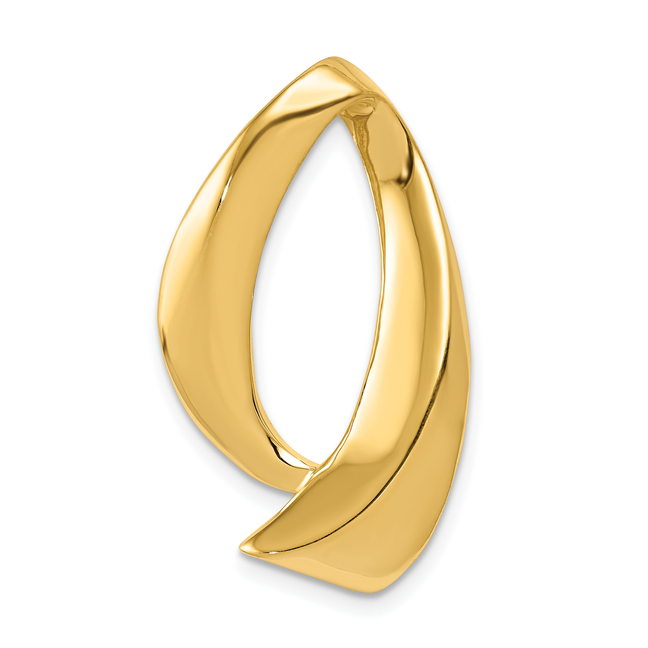 14k Polished Slide Fits up to 8mm Regular/10mm Fancy or Reversible Omega (CS31)