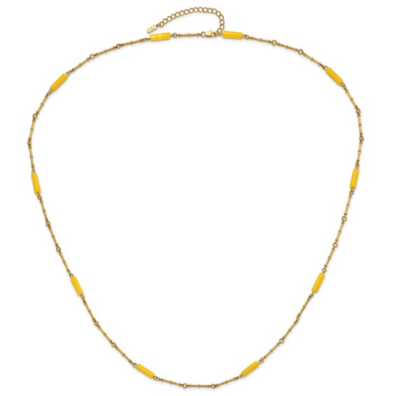 Kennedy 18k Gold-plated Long Agate Beaded w/ 3in ext Necklace