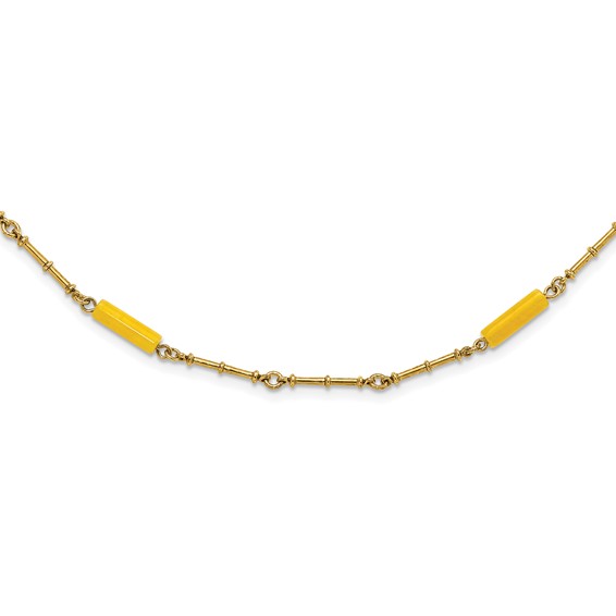 Kennedy 18k Gold-plated Long Agate Beaded w/ 3in ext Necklace