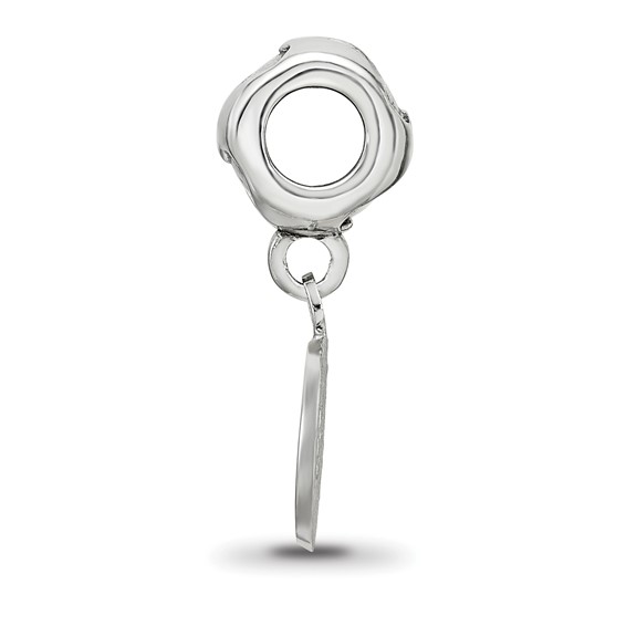 Sterling Silver Rhodium-plated LogoArt Chicago Cubs C Heart Bead