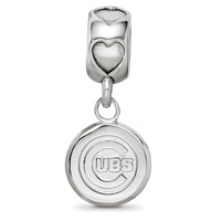 Sterling Silver Rhodium-plated LogoArt Chicago Cubs C Heart Bead view 3