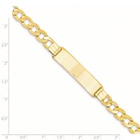 14K Polished Solid Chain Solid Plate Curb Link 37x8mm Plate 8 Inch ID Bracelet view 4