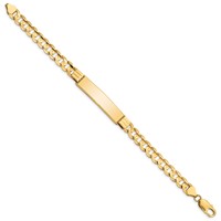 14K Polished Solid Chain Solid Plate Curb Link 37x8mm Plate 8 Inch ID Bracelet view 2