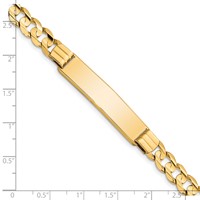 14K Polished Solid Chain Solid Plate Curb Link 37x8mm Plate 8 Inch ID Bracelet view 3