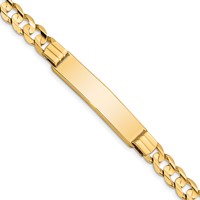 14K Polished Solid Chain Solid Plate Curb Link 37x8mm Plate 8 Inch ID Bracelet view 1