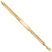 14K Yellow Gold Polished Solid Chain Solid Plate Curb Link 37x 8.5mm Plate ID Bracelet, 8" view 2