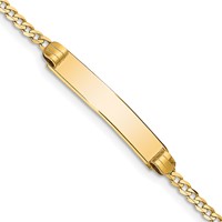 14K Yellow Gold Polished Solid Chain Solid Plate Curb Link 25x5mm Plate ID Bracelet - 7in view 1
