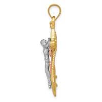 14K Tri-color Mariners Cross Pendant view 2