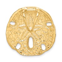 14K Yellow Gold Polished Fits Up to 8mm on Both Small Sand Dollar Omega Slide view 4