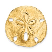 14K Yellow Gold Polished Fits Up to 8mm on Both Small Sand Dollar Omega Slide view 1