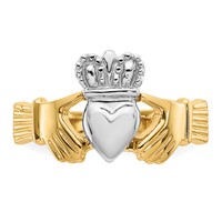 14K Two-tone Polished Claddagh Ring view 5