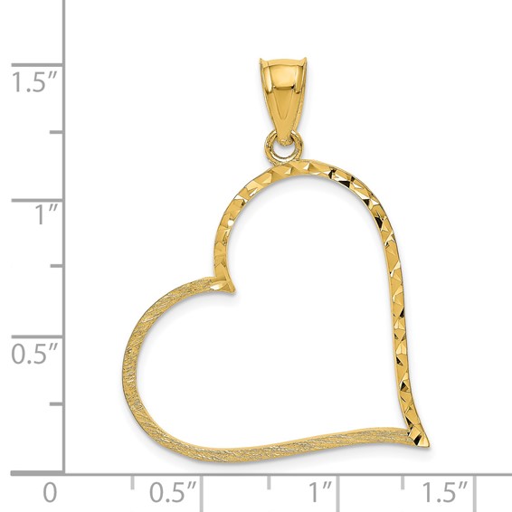 Gold Satin Diamond-cut Crooked Heart