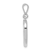 14K White Gold Solid Polished Heart Pendant view 2