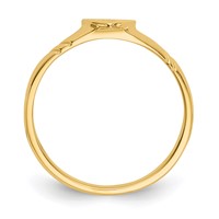 14K Yellow Gold 5.0x 5.0mm Closed Back Heart Signet Ring view 2