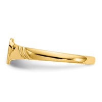 14K Yellow Gold 5.0x 5.0mm Closed Back Heart Signet Ring view 4
