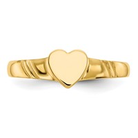14K Yellow Gold 5.0x 5.0mm Closed Back Heart Signet Ring view 5