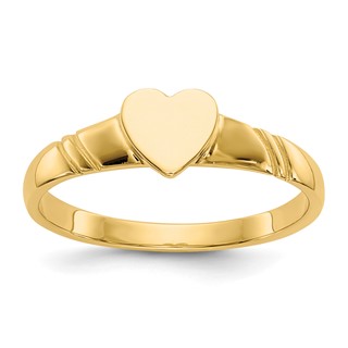 Gold Polished Children's Signet Rings
