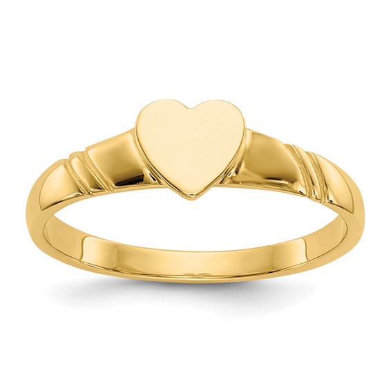 Gold Polished Children's Signet Rings