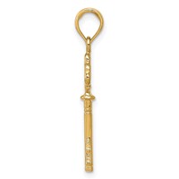 14K Polished 3-D Hearts Key Charm view 2